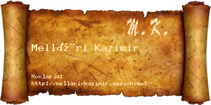 Mellári Kazimir névjegykártya